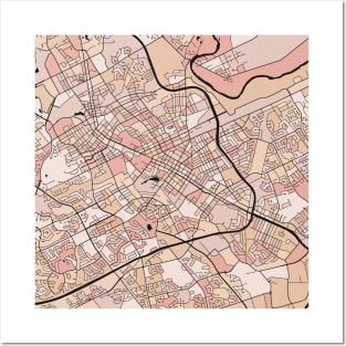 Kitchener Map Pattern in Soft Pink Pastels Posters and Art